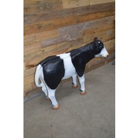 thumb-Polyester dierenbeeld zwart bont kalf voor tuin en interieur-4