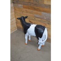 thumb-Polyester dierenbeeld zwart bont kalf voor tuin en interieur-6