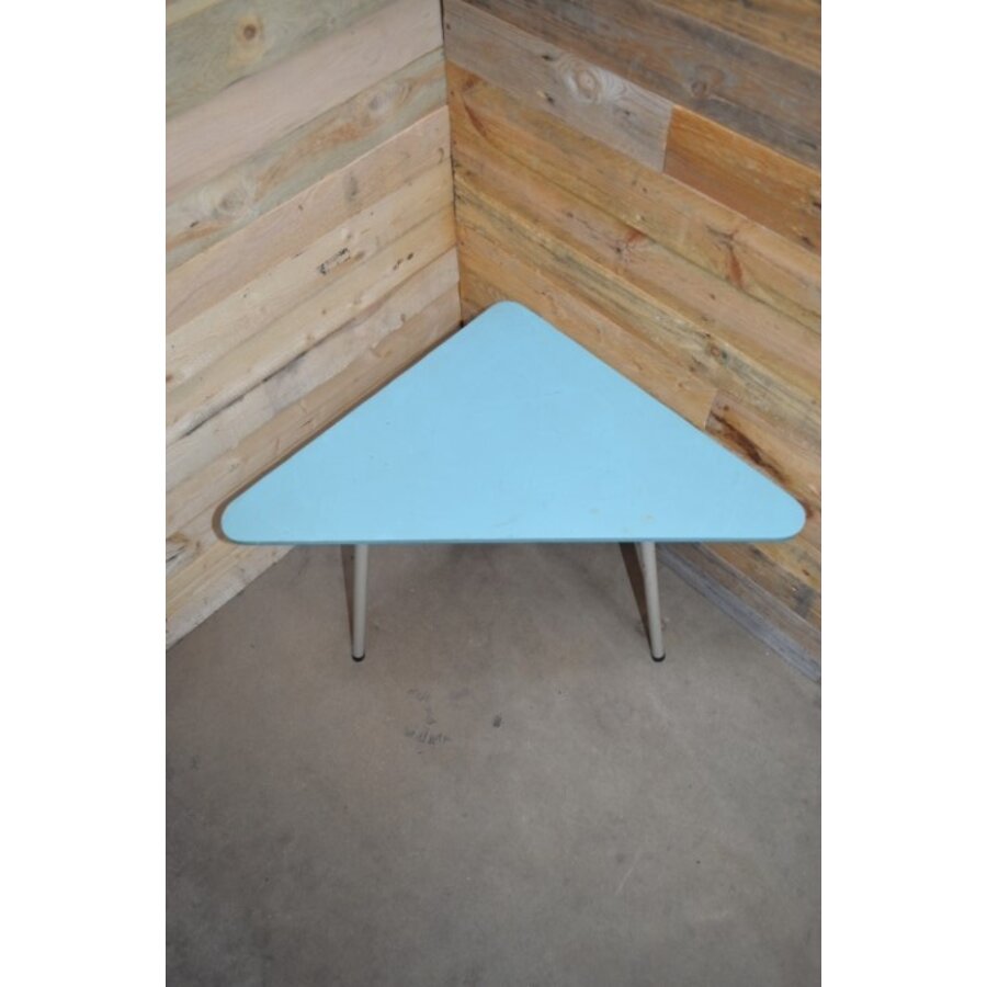 Vintage driehoekig bijzettafeltje met formica blad-4
