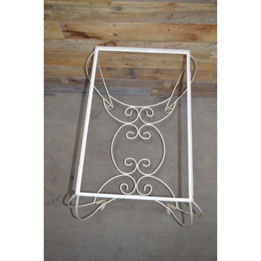 Vintage wit metalen frame voor bijzettafeltje-3