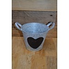 LoodsVol, Tweedehands Zinken pot met hartje en handvaten