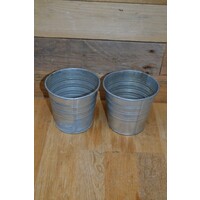 thumb-Set van 2 zinken bloempotjes voor planten en decoratie-2