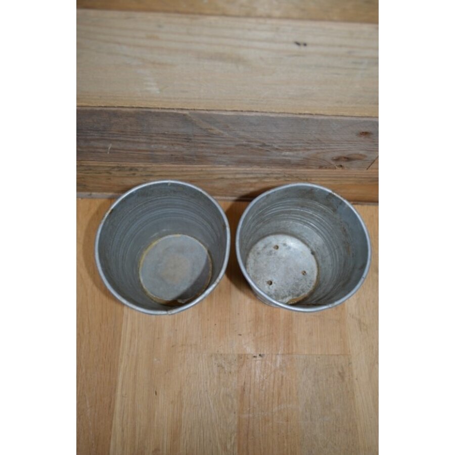 Set van 2 zinken bloempotjes voor planten en decoratie-3