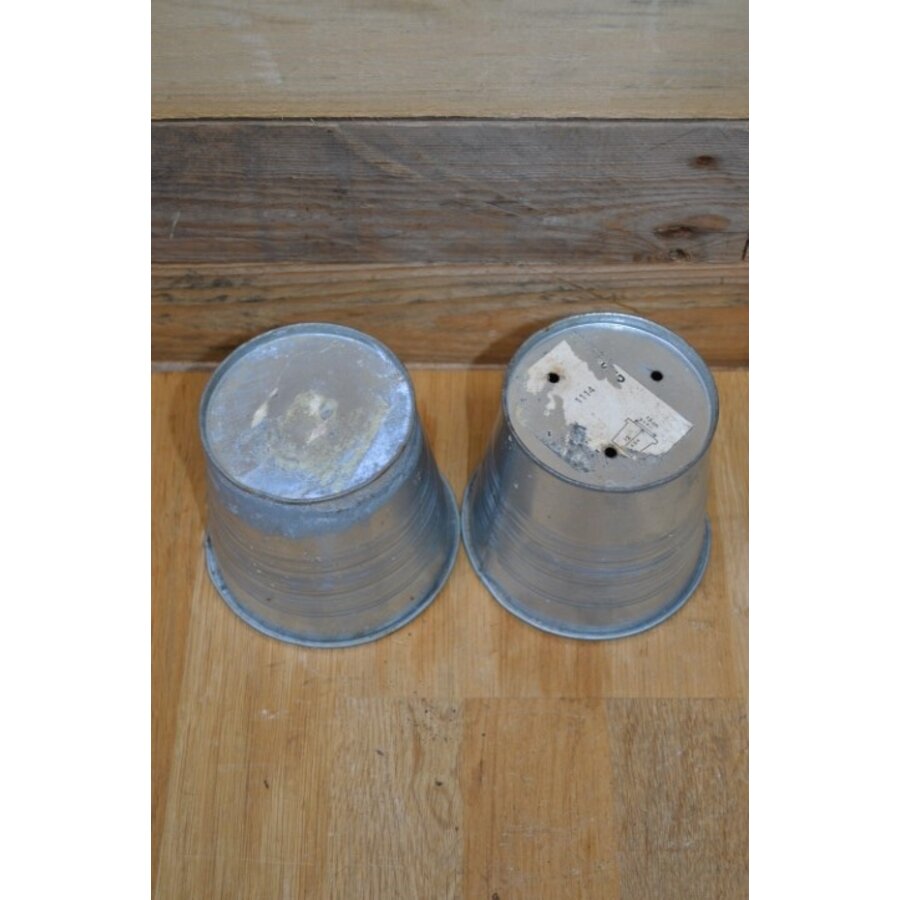 Set van 2 zinken bloempotjes voor planten en decoratie-4