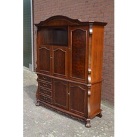 thumb-Tweedelige wandkast met notenhout fineer en laden-1