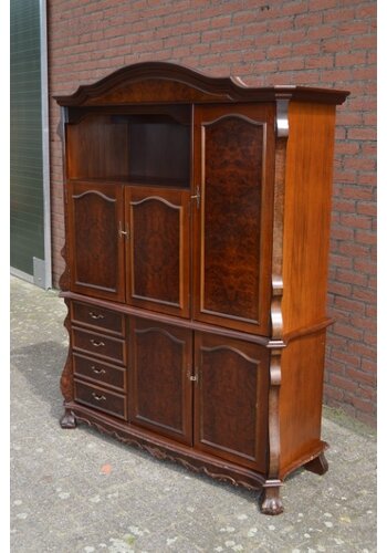 Wandkast 2 delig met notenhout fineer 