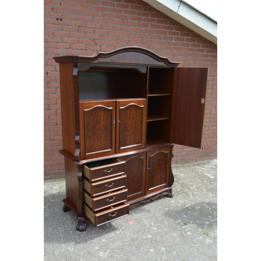 Wandkast 2 delig met notenhout fineer-7
