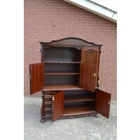 thumb-Tweedelige wandkast met notenhout fineer en laden-8
