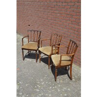 thumb-Klassieke Georgiaaanse stijl mahoniehouten stoeltjes 3 stuks-2