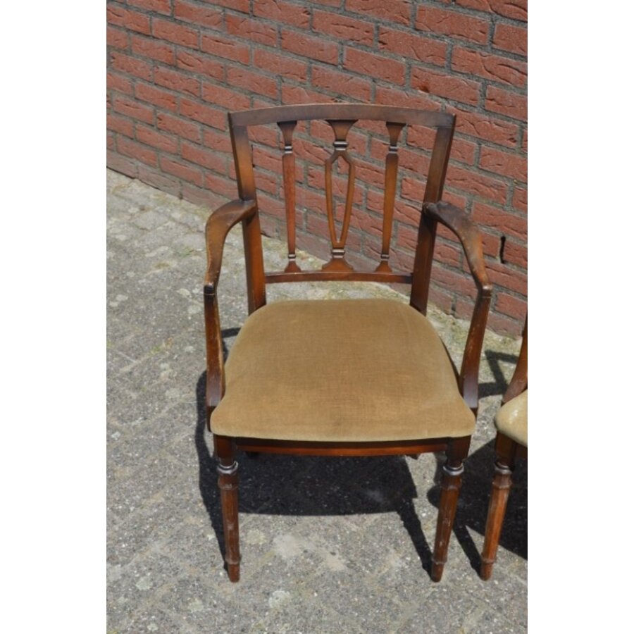 Klassieke Georgiaaanse stijl mahoniehouten stoeltjes 3 stuks-4