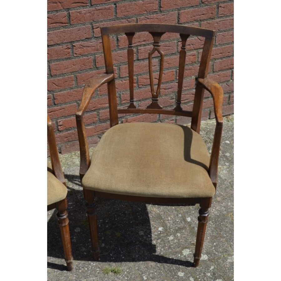 Klassieke Georgiaaanse stijl mahoniehouten stoeltjes 3 stuks-6