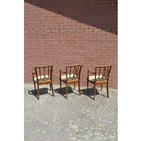 thumb-Klassieke Georgiaaanse stijl mahoniehouten stoeltjes 3 stuks-8