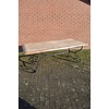 LoodsVol, Tweedehands Brutalistische eettafel met steenschotten blad en metalen onderstel