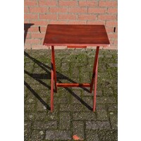thumb-Opklapbaar houten bijzettafeltje in warm roodbruine kleur-4