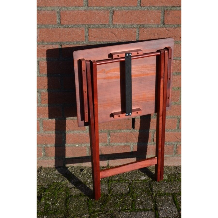 Opklapbaar houten bijzettafeltje in warm roodbruine kleur-6