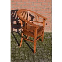 thumb-Massief teakhouten armstoel in kuipmodel-3