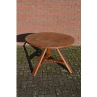 thumb-Ronde boeren keukentafel met klapblad en driepoot-1