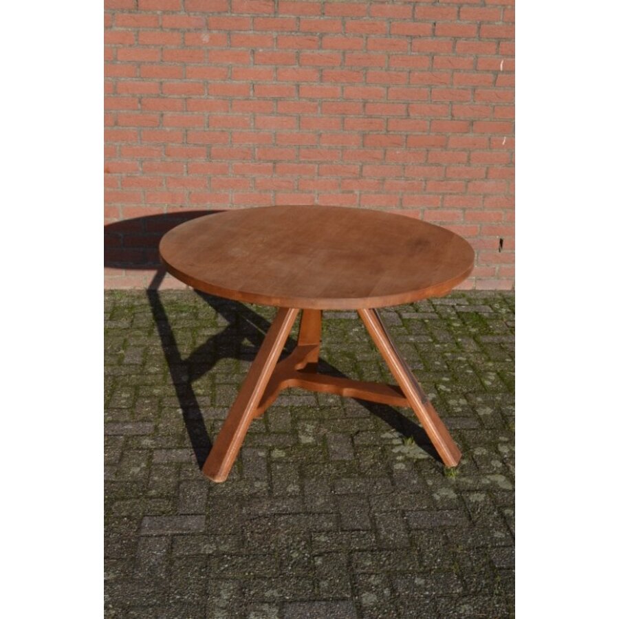 Ronde landelijke boeren keukentafel met klapblad-1