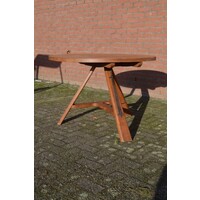 thumb-Ronde boeren keukentafel met klapblad en driepoot-2