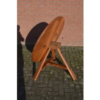 thumb-Ronde boeren keukentafel met klapblad en driepoot-4