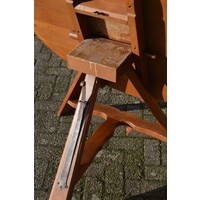 thumb-Ronde boeren keukentafel met klapblad en driepoot-5