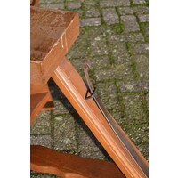 thumb-Ronde boeren keukentafel met klapblad en driepoot-7