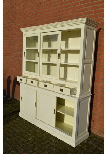 Witte vitrine servies kast 