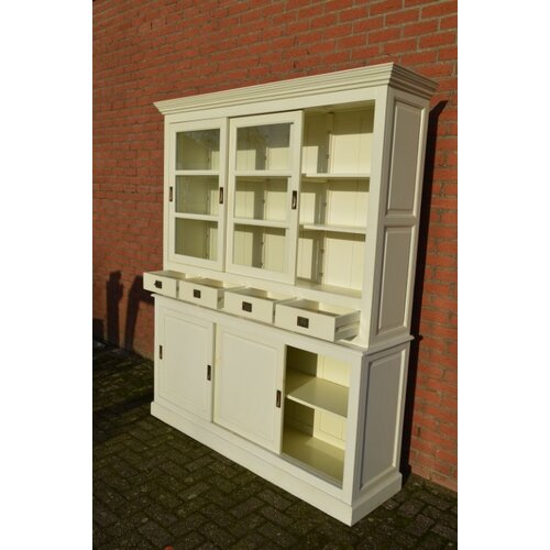 Witte vitrine servies kast 