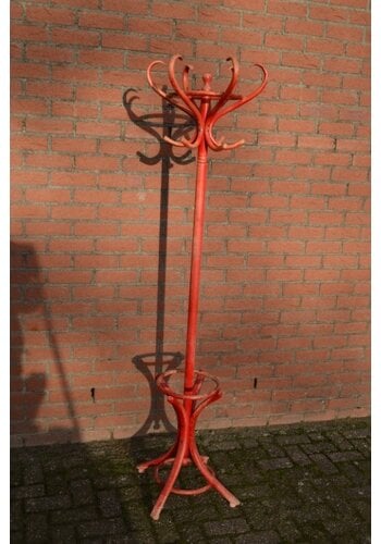 Staande brocante kapstok rood 