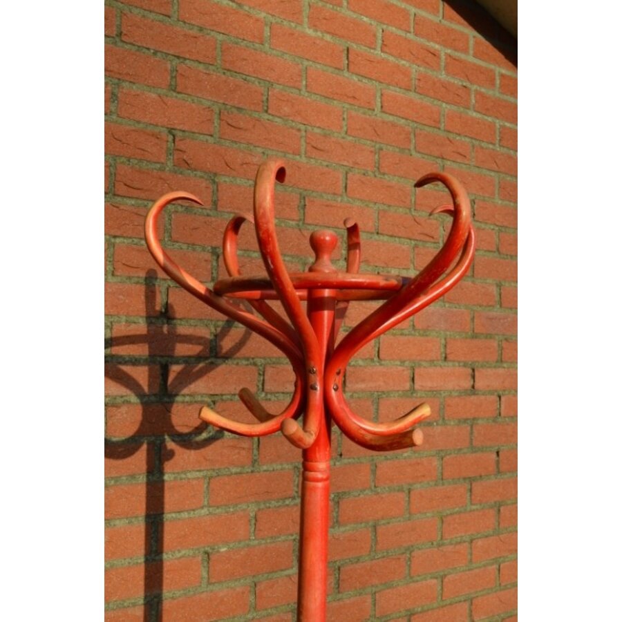 Staande brocante kapstok rood-3
