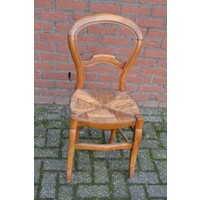 thumb-Antieke Louis Philippe stoel met biezen zitting-2