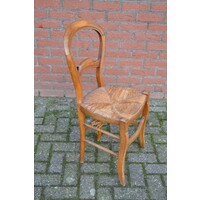 thumb-Antieke Louis Philippe stoel met biezen zitting-1