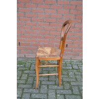 thumb-Antieke Louis Philippe stoel met biezen zitting-6