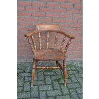 thumb-Antieke Engelse Captain Chair van mahoniehout circa 1880-2