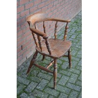 thumb-Antieke Engelse Captain Chair van mahoniehout circa 1880-1