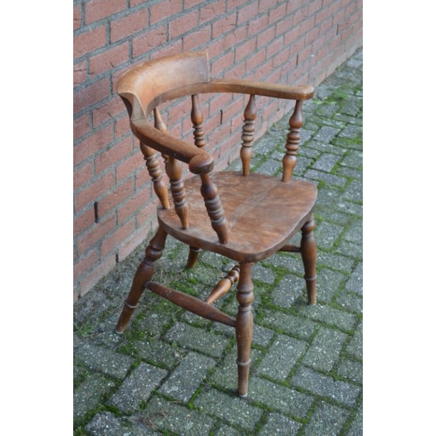 Captain chair Windsor bureaustoel mahoniehout antiek-3