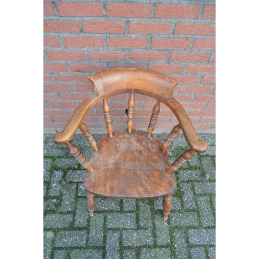 Captain chair Windsor bureaustoel mahoniehout antiek-4