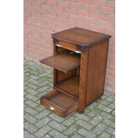 thumb-Vintage eiken rolluikkastje met lade in donkere patine kleur-3