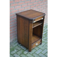thumb-Vintage eiken rolluikkastje met lade in donkere patine kleur-4