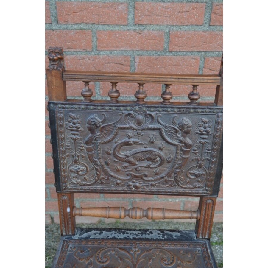 Eiken stoeltje antiek-3