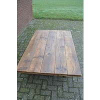thumb-Industriële salontafel van gebruikt steigerhout met metalen frame-6