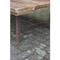 thumb-Industriële salontafel van gebruikt steigerhout met metalen frame-7