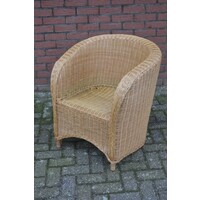 thumb-Elegante kuipfauteuil van fijn gevlochten rotan met armleuningen-1