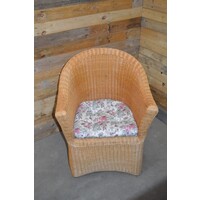 thumb-Comfortabele kuipfauteuil van gevlochten rotan met brede armleuningen-1
