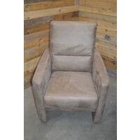 thumb-Moderne design fauteuil in taupebruin PU-leer met hoge rugleuning-1