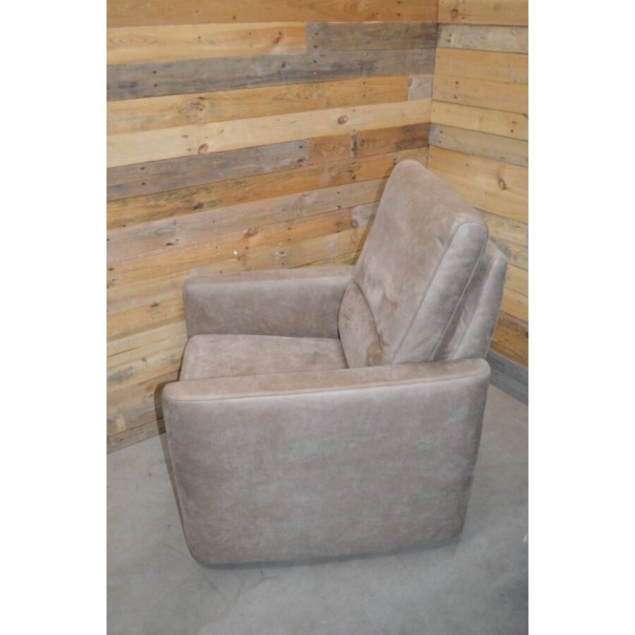 Moderne fauteuil taupe licht bruin-2