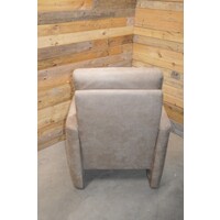 thumb-Moderne design fauteuil in taupebruin PU-leer met hoge rugleuning-3