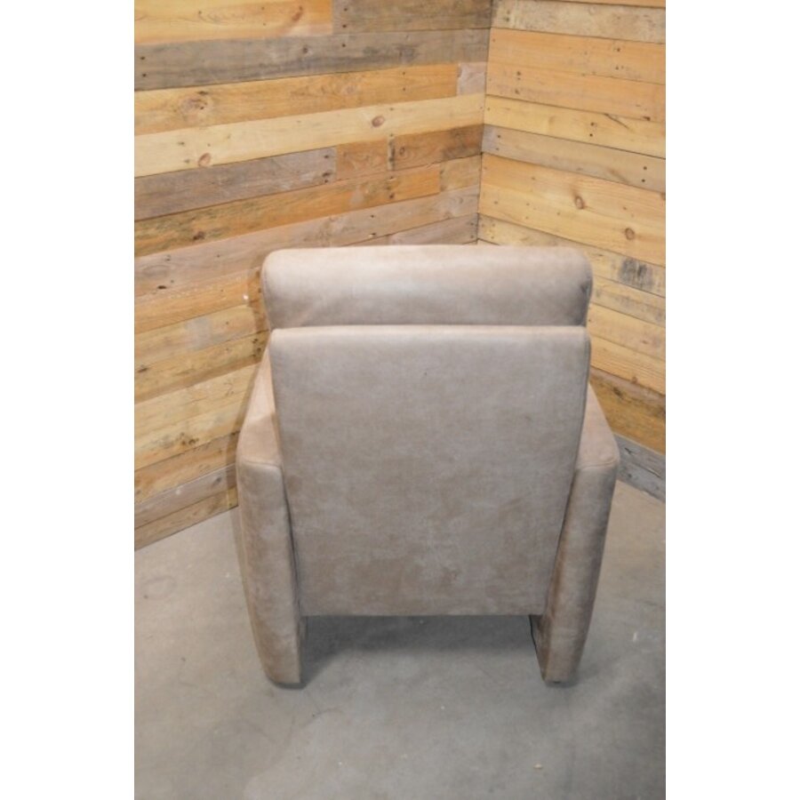Moderne design fauteuil in taupebruin PU-leer met hoge rugleuning-3
