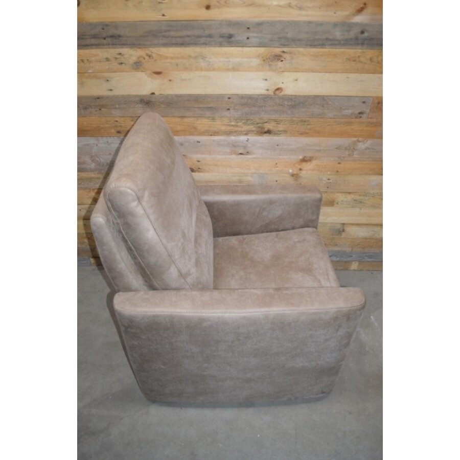 Moderne design fauteuil in taupebruin PU-leer met hoge rugleuning-4
