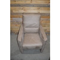 thumb-Moderne design fauteuil in taupebruin PU-leer met hoge rugleuning-5